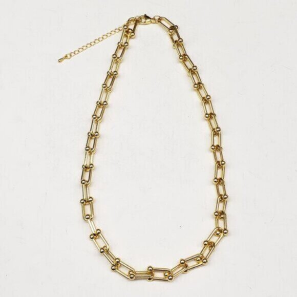 Gold Plated Horse Shoe Necklace Chain - Picture 4 of 4